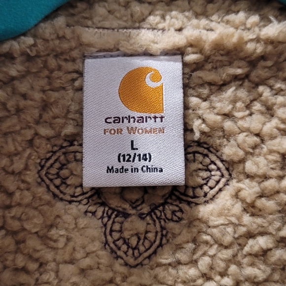 Carhartt For Women Boulder Parka Faux Suede Shell Sherpa Lining - L (12-14 US) - Picture 6 of 10